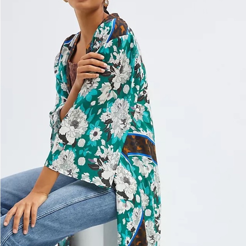 Anthropologie Floral Kimono Duster OS